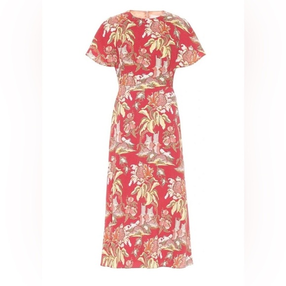 NWT Peter Pilotto- Fuchsia Printed Waffle T-Dress. Size US 4 - Picture 1 of 12